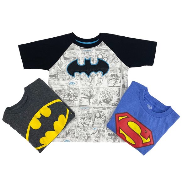DC COMICS Superman & Batman Graphic T-Shirts LOT 2 - Picture 1 of 15